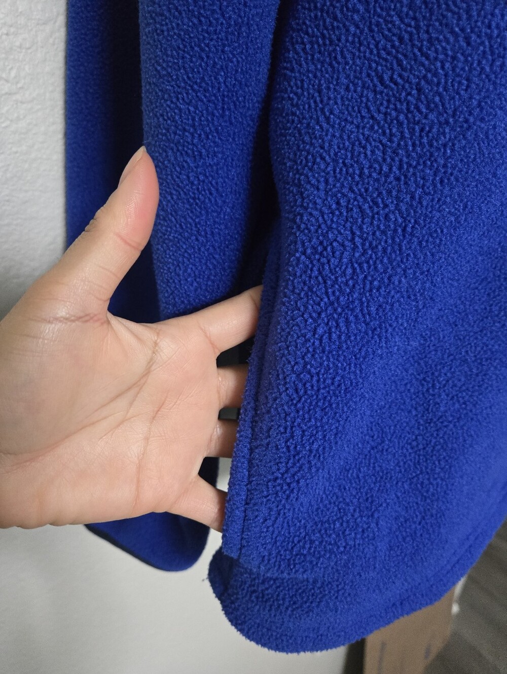 Vintage L.L Bean Snap Packet Blue Fleece Pullover Large Retro Winter Hiking - Picture 6 of 12